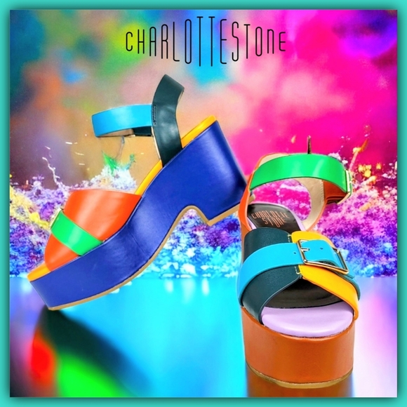 Charlotte Stone Shoes - Charlotte Stone RAF in Solimar Multicolor Platform Shoes size 7